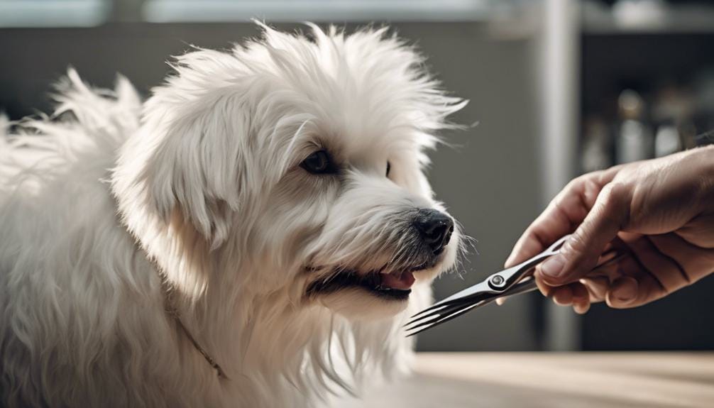 trimming dog whiskers carefully