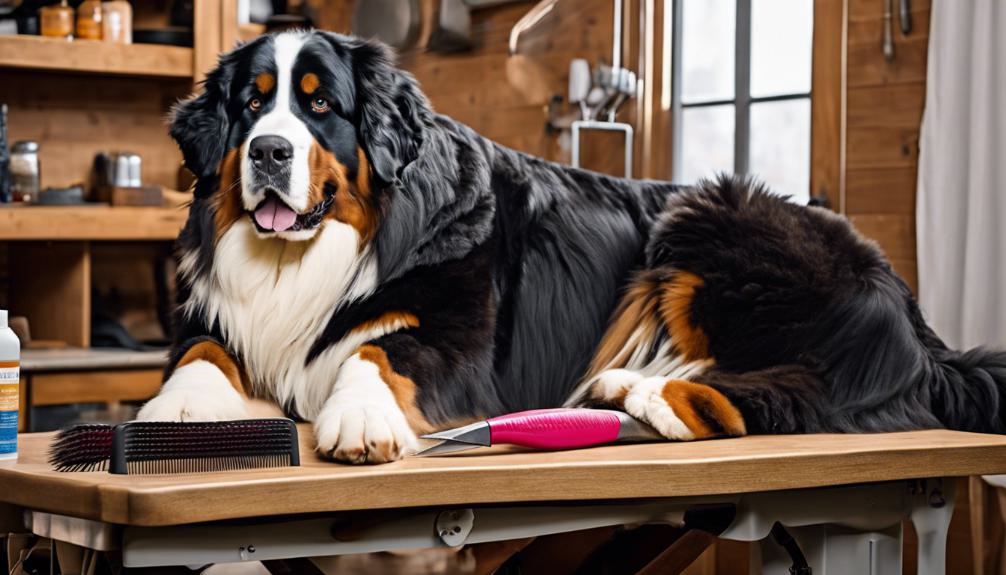 grooming a bernese mountain dog